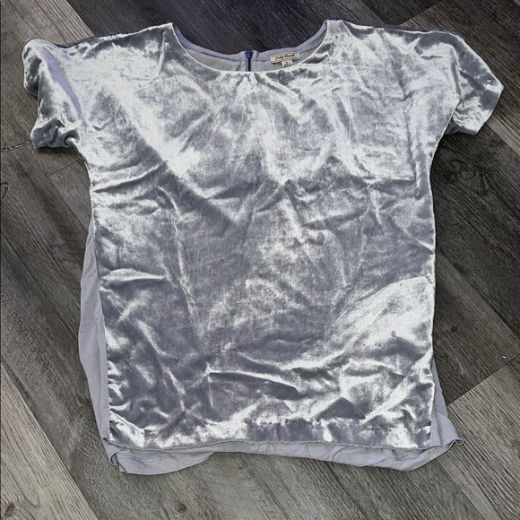 Lucky Brand Gray Velvet Tee - Picture 2 of 5